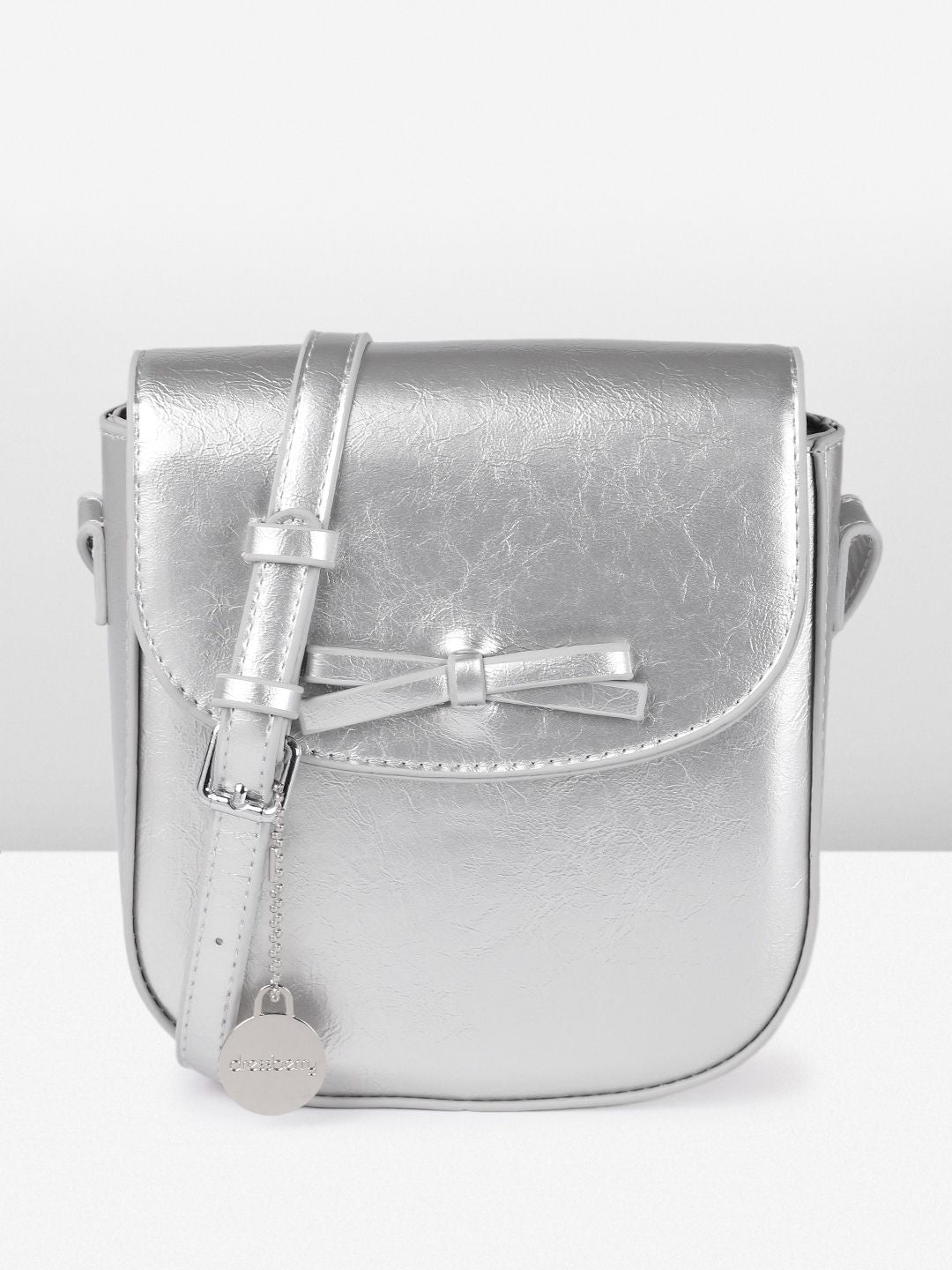 DressBerry Textured Structured Sling Bag with Bow Detail
