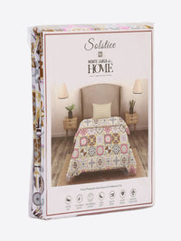 Monte Carlo White Floral Cotton 144 TC Single Bedsheet dengan 1 Bantal Cover-2.29mx1.52m