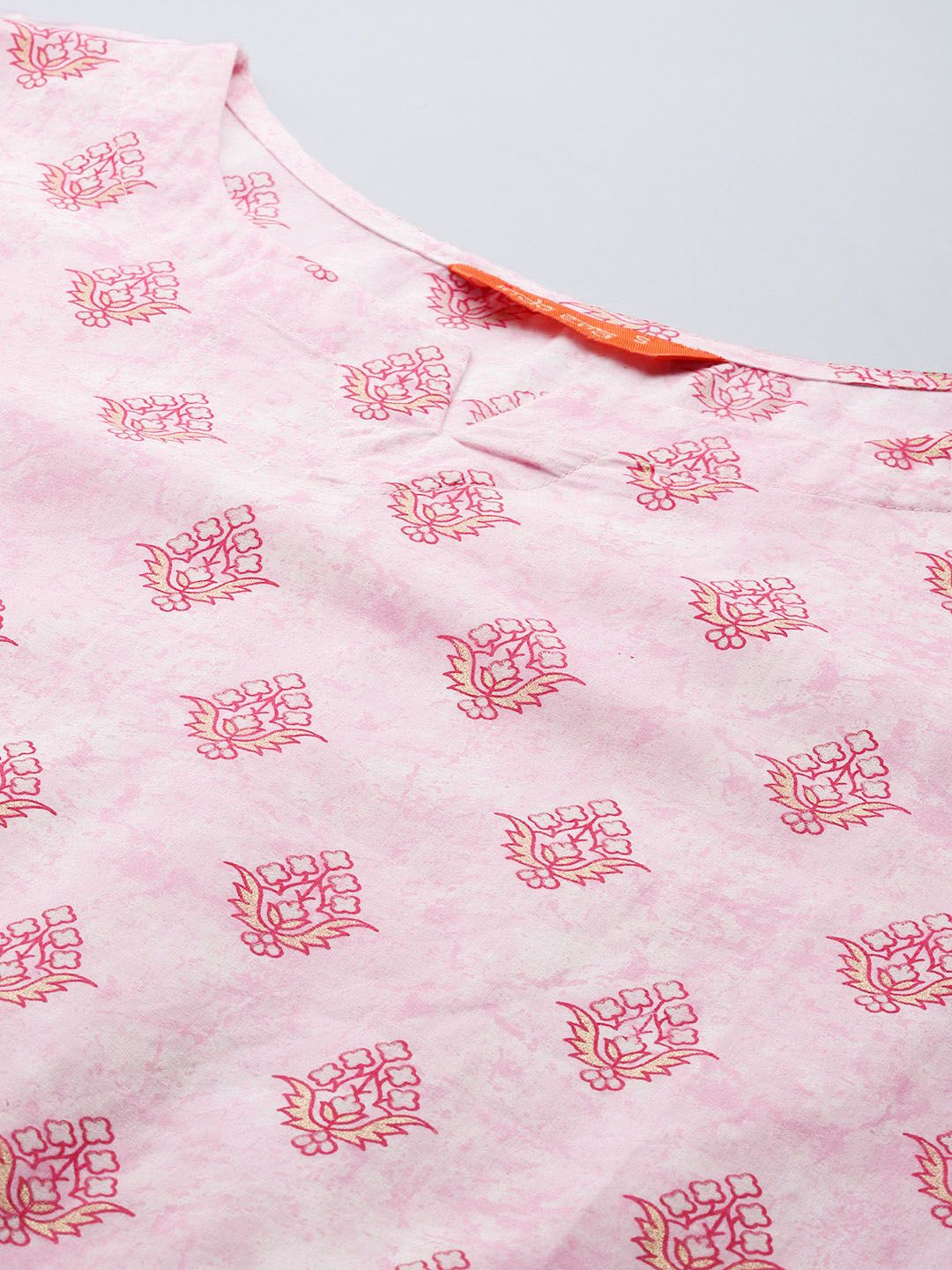 Indo Era Floral Printed Pure Cotton Kurta with Trousers
