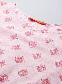 Indo Era Floral Printed Pure Cotton Kurta with Trousers