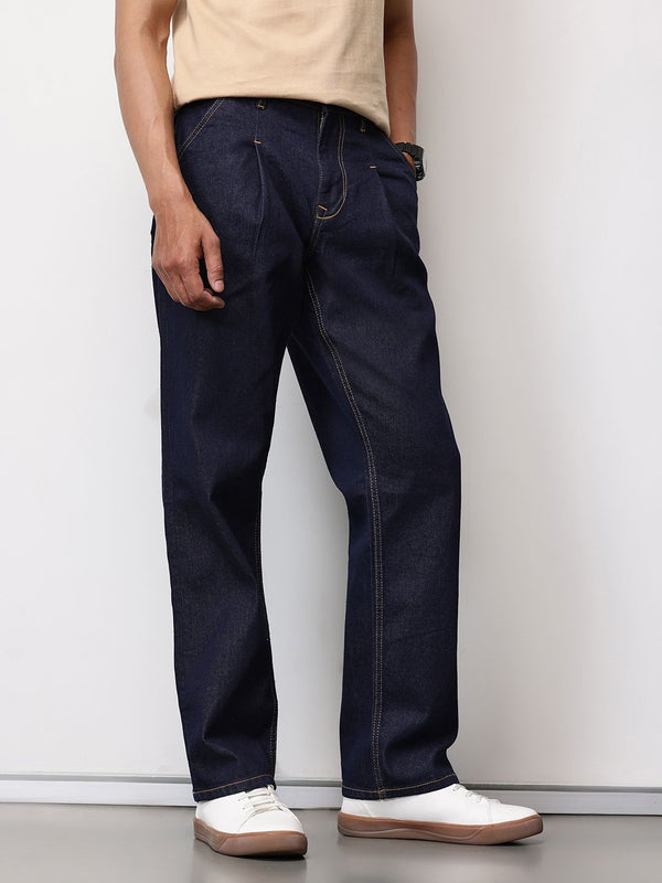 ether Grower Men Mid-Rise Pleated Comfort Fit Stretchable Jeans