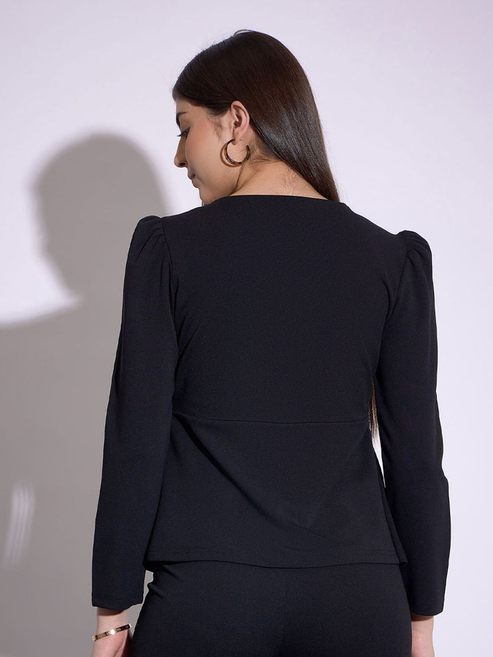 SASSAFRAS worklyf Sweetheart Neck Puff Sleeve Top