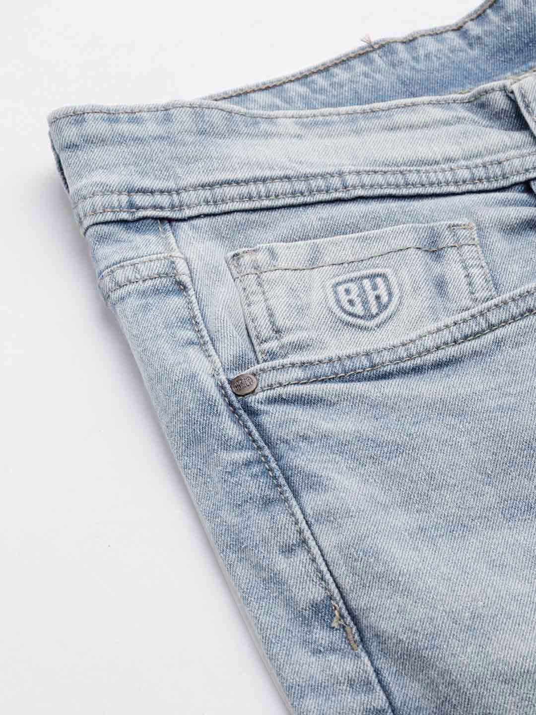 Being Human Men Slim Fit Low Distress Heavy Fade Stretchable Jeans