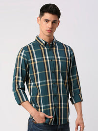 Being Human Tartan Checked Cotton Slim Fit Casual Shirt