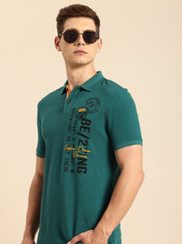 Being Human Typography Printed Polo Collar Pure Cotton T-shirt