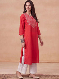House of Chikankari Women Embroidered Thread Work Kurta