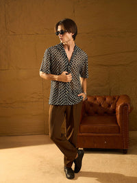 DENNISON Drop Shoulder Textured Oversized Crochet Shirt