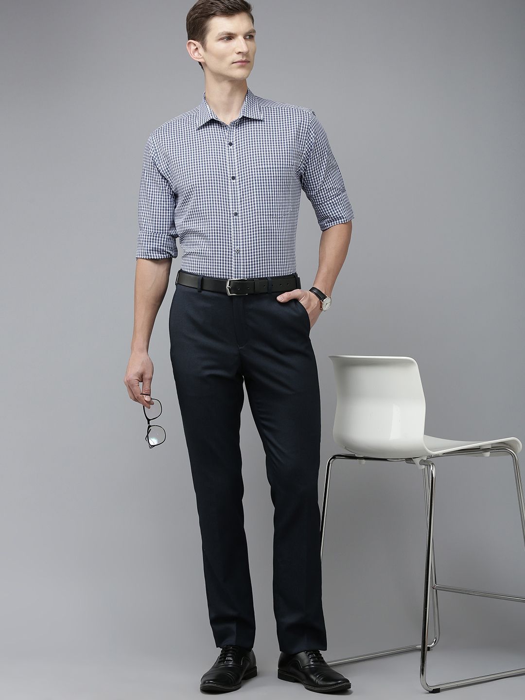 Park Avenue Pure Cotton Slim Fit Checked Formal Shirt