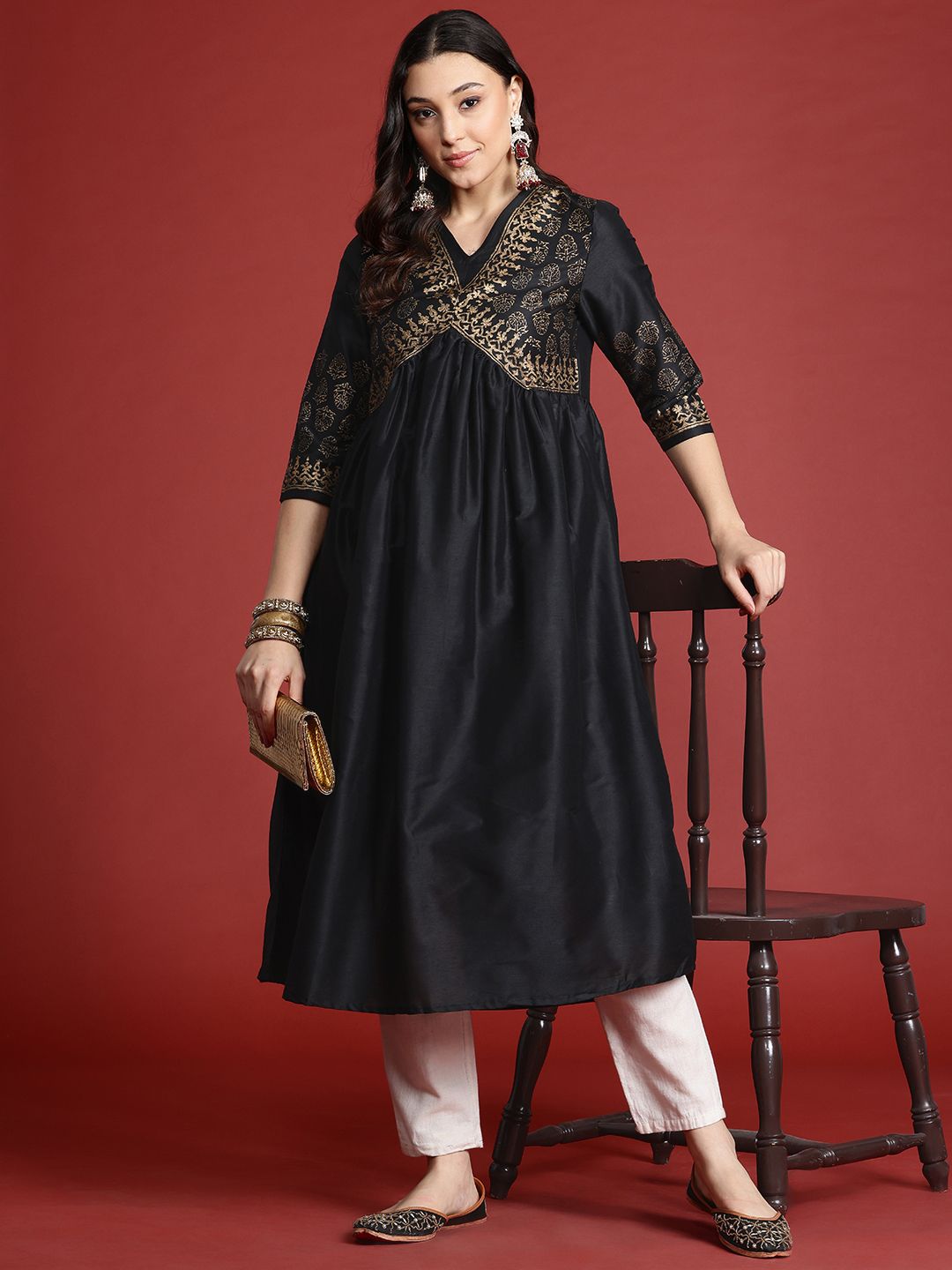 Anouk Ethnic Motifs Print Empire Kurta