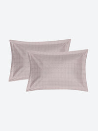 Monte Carlo Purple & Grey Geometric Cotton 200 TC Queen Bedsheet With 2 Pillow Covers