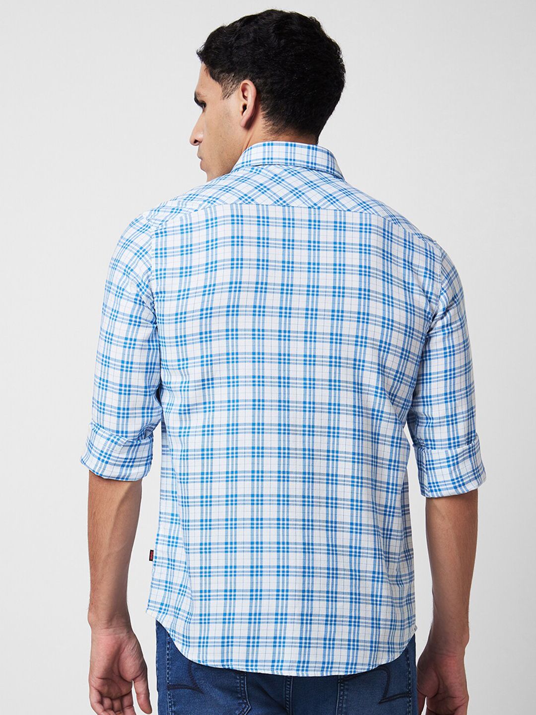 SPYKAR Men Slim Fit Opaque Checked Casual Shirt