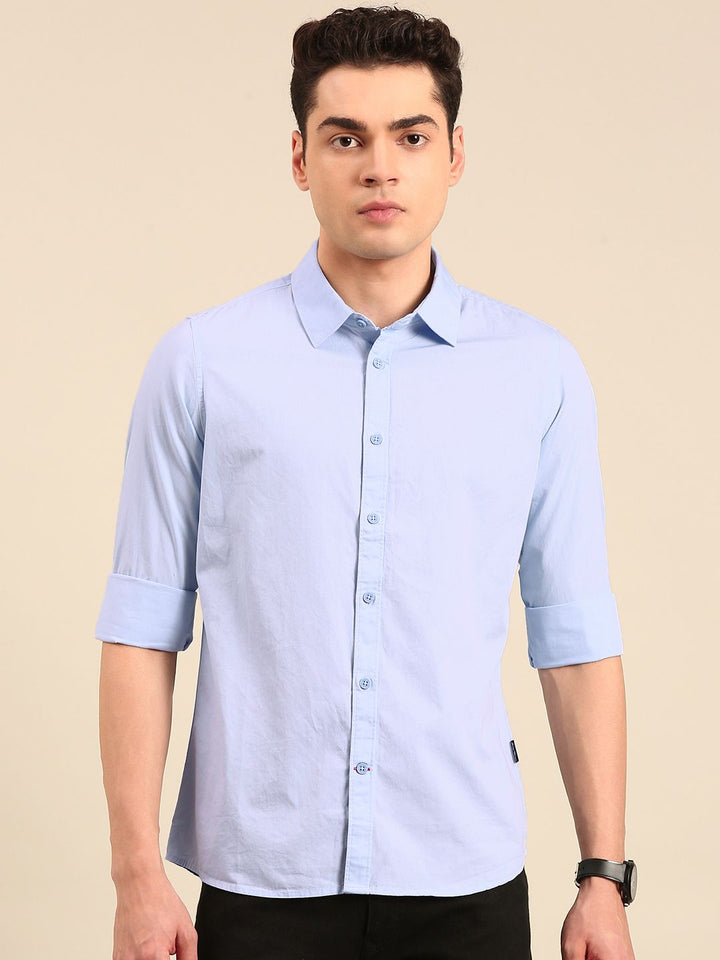 Being Human Pure Cotton Slim Fit Opaque Casual Shirt