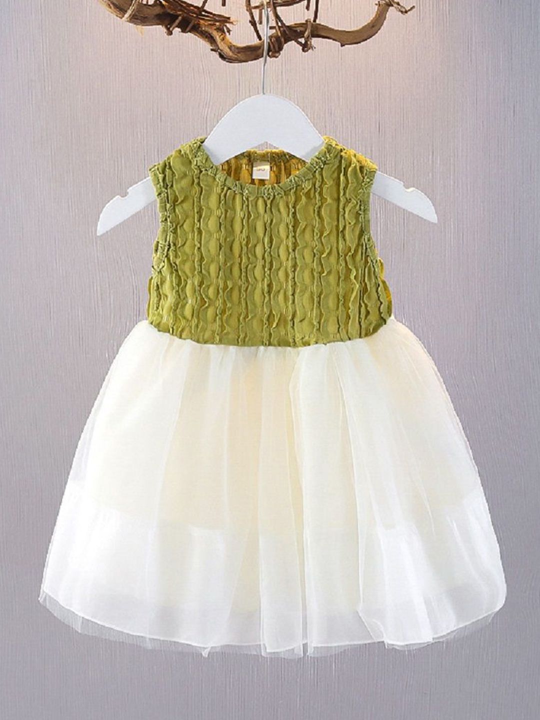 YK Girls Self Design Fit & Flare Dress