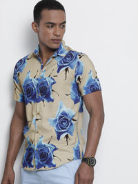 The Indian Garage Co Men Slim Fit Floral Printed Resortwear Shirt