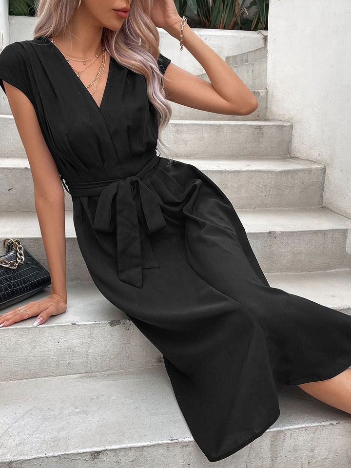 DressBerry Pleated Fit & Flare Midi Dress