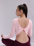 HRX by Hrithik Roshan Women Twisted Back Pure Cotton Crop Yoga T-shirt