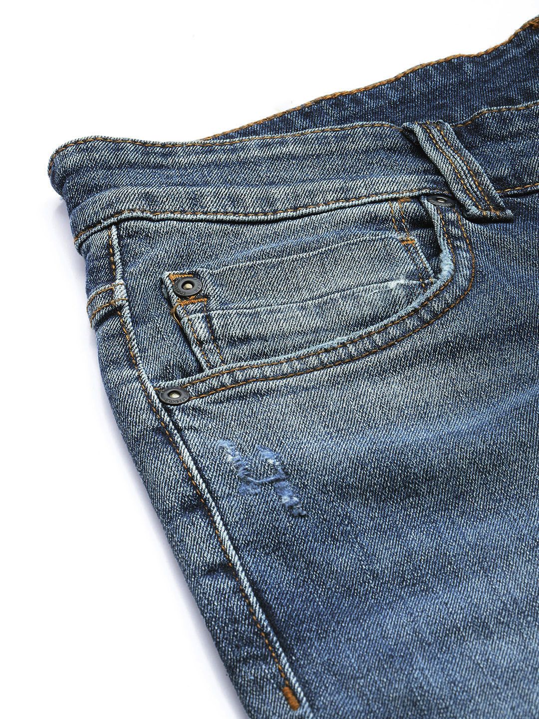 SPYKAR Men Rafter Slash Knee Heavy Fade Stretchable Jeans