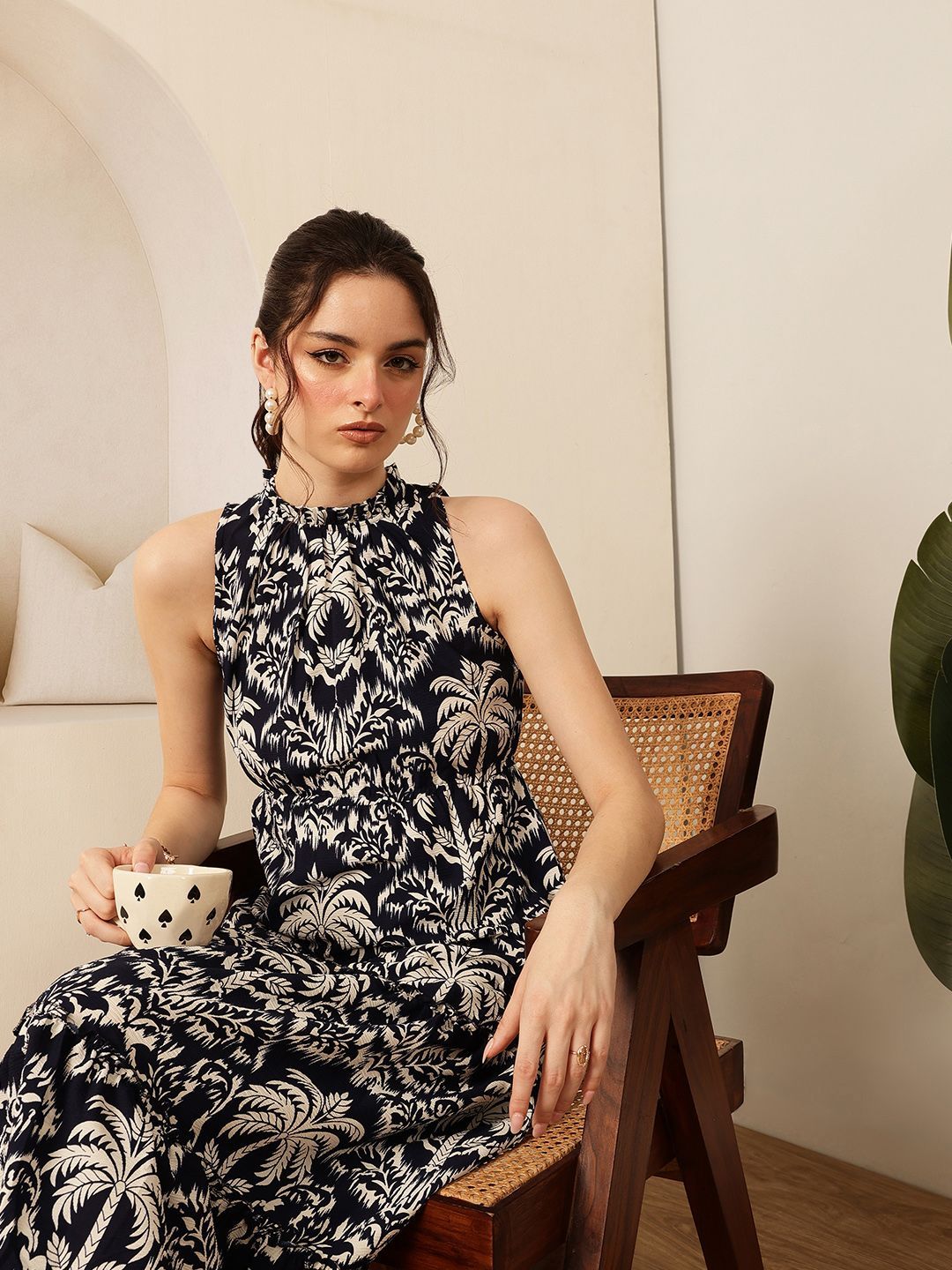 Jalan 9 Wanita Cetak Fit & Flare Dress Fit & Flare