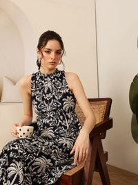 Jalan 9 Wanita Cetak Fit & Flare Dress Fit & Flare