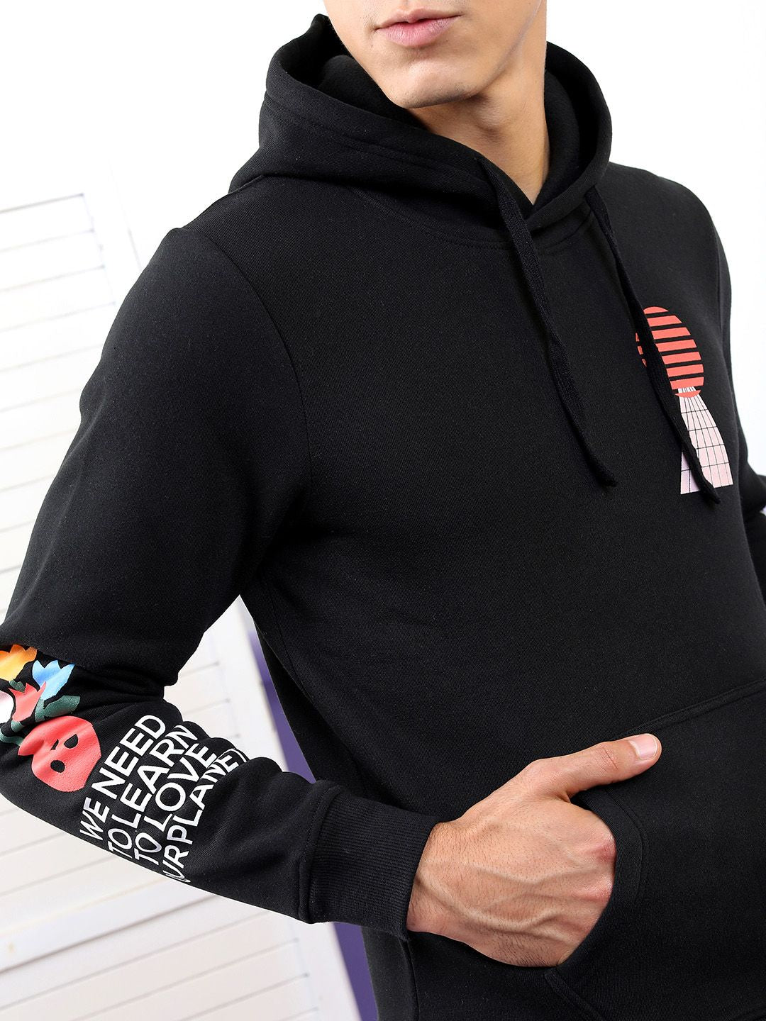 HIGHLANDER Men Black Hooded Sweatshirt