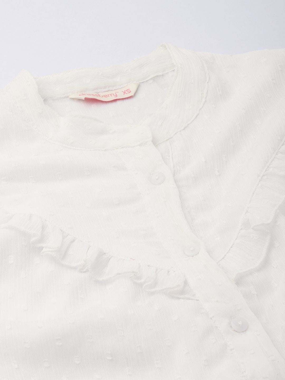 DressBerry 90s Minimalist Dobby Weave Shirt