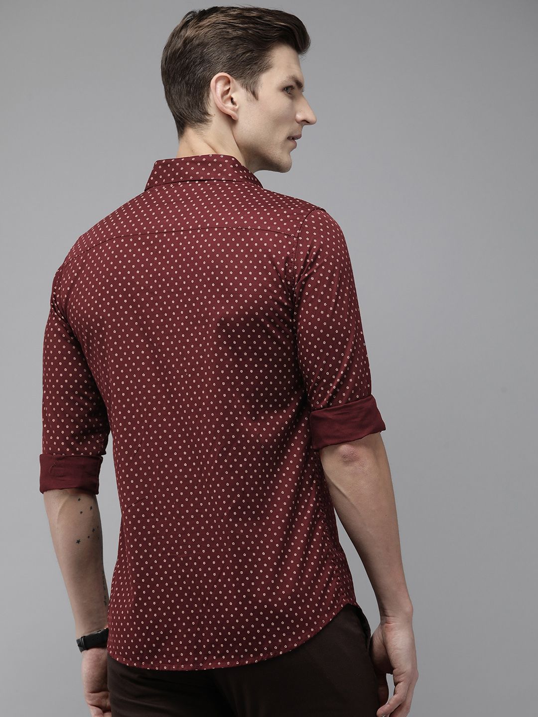 SPYKAR Pure Cotton Slim Fit Floral Opaque Printed Casual Shirt
