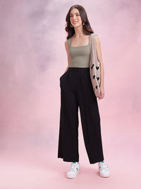 DressBerry Women Flared Pleated Trousers
