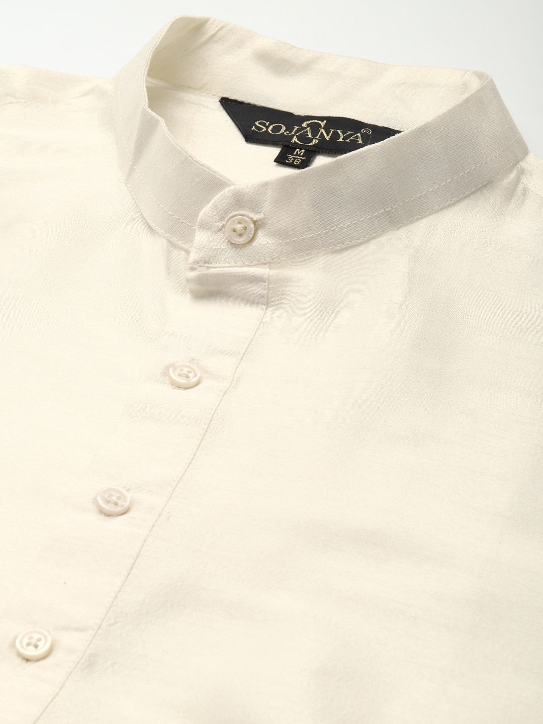 SOJANYA Men Off White Kurta with Churidar
