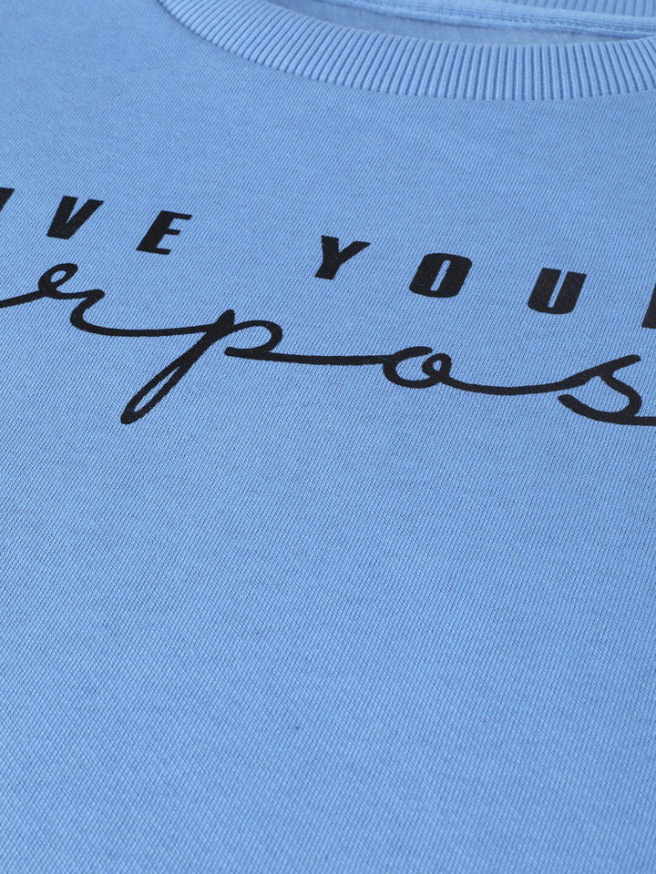 STREET 9 Women Blue Printed Sweatshirt