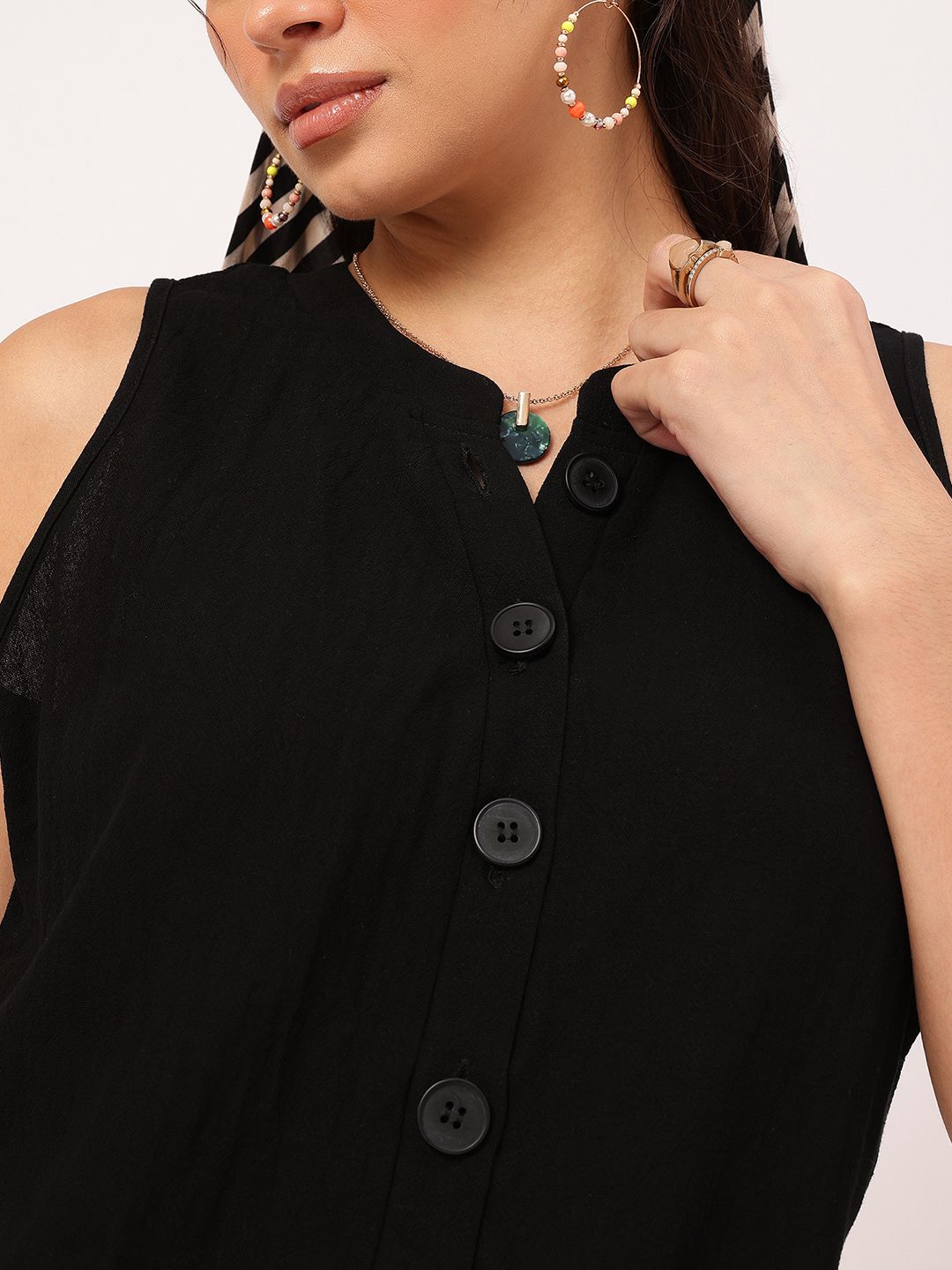 DressBerry Bold Babe Sunset Style Cozy Cotton Sleeveless Jumpsuit