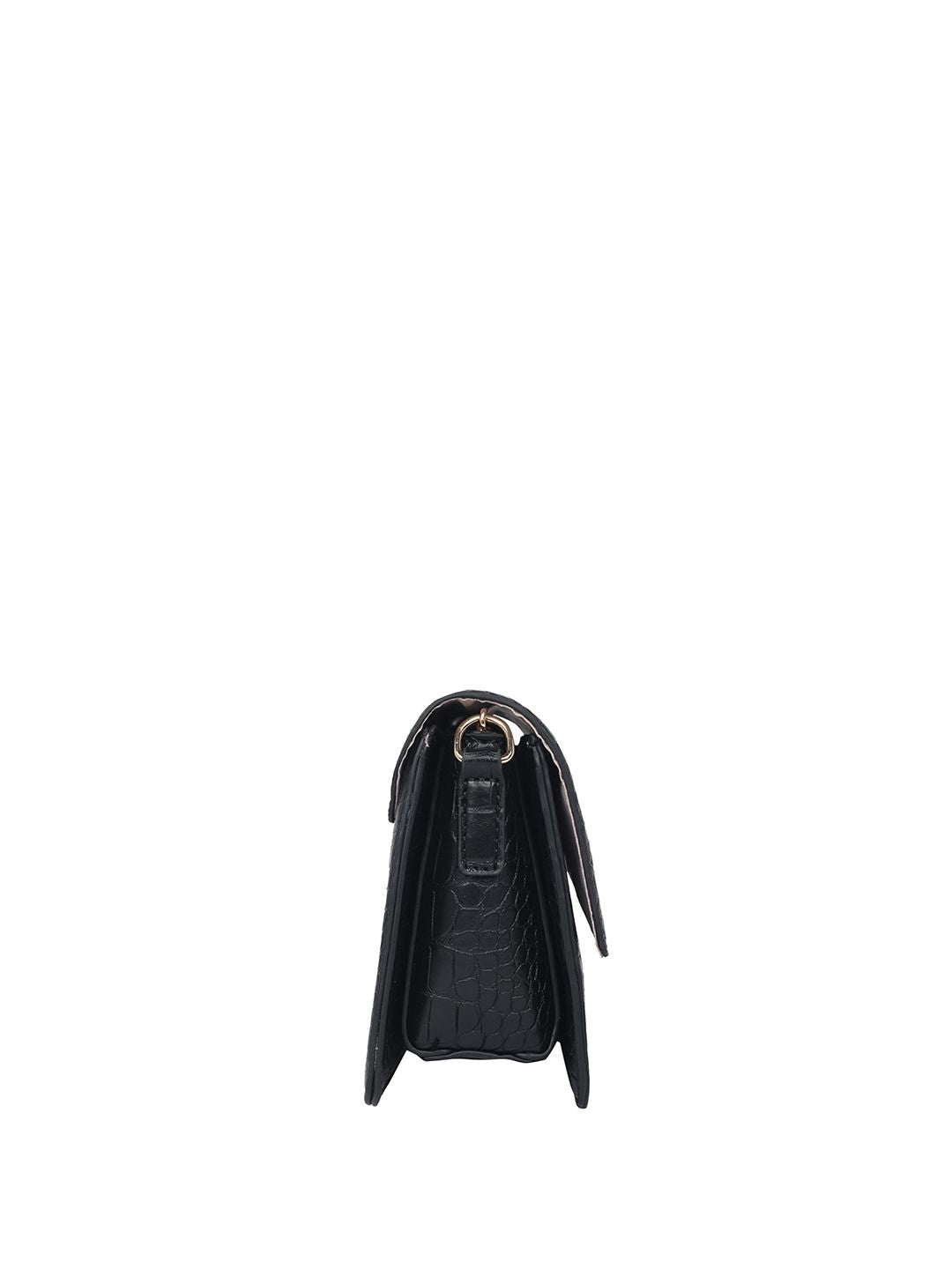 Lino Perros Croc Textured Structured Shoulder Bag