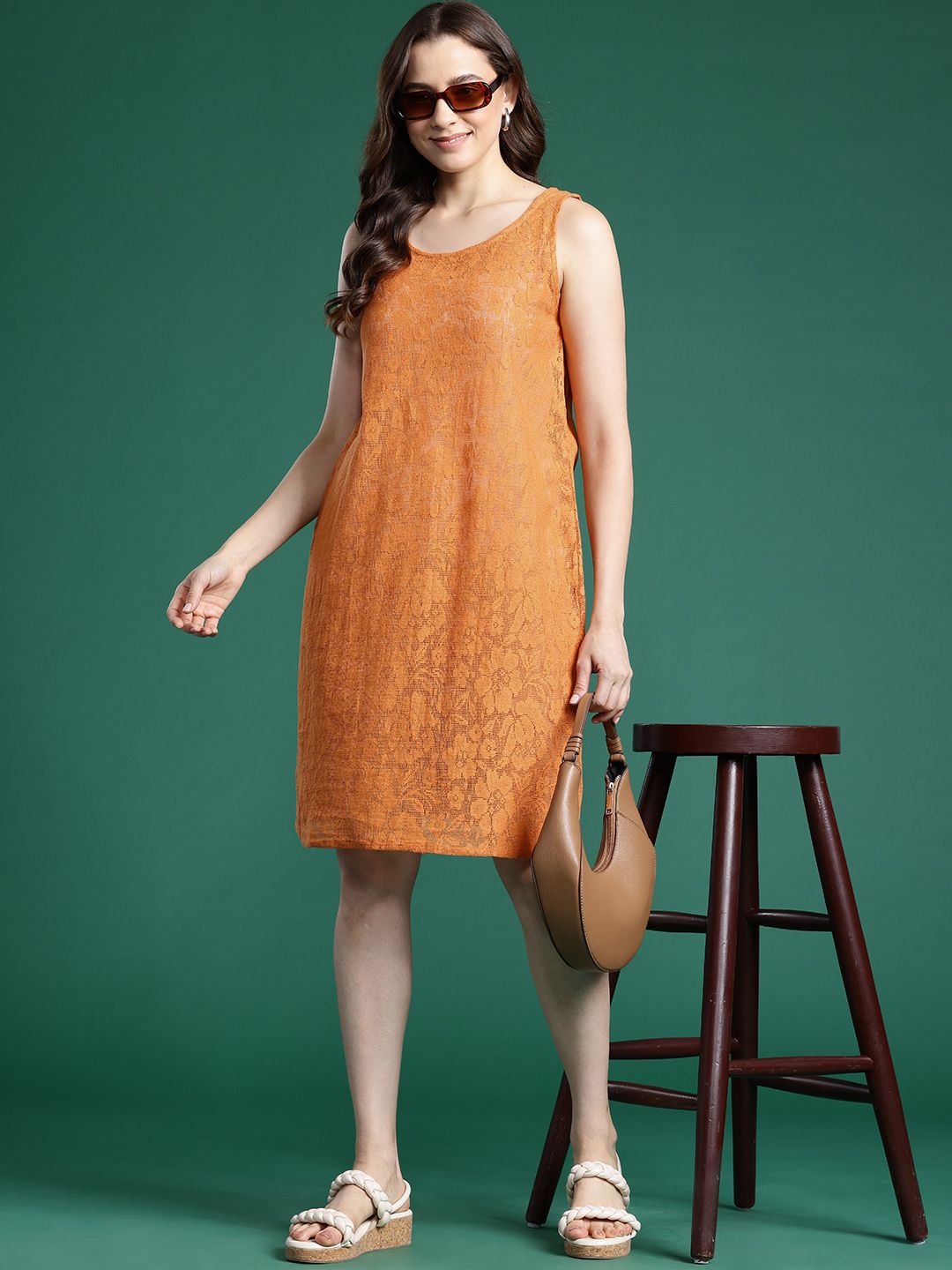 DressBerry Self Design Sheath Dress