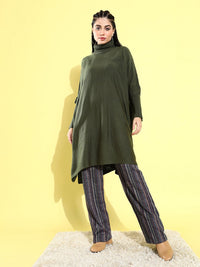 DressBerry Women Turtle Neck Longline Poncho