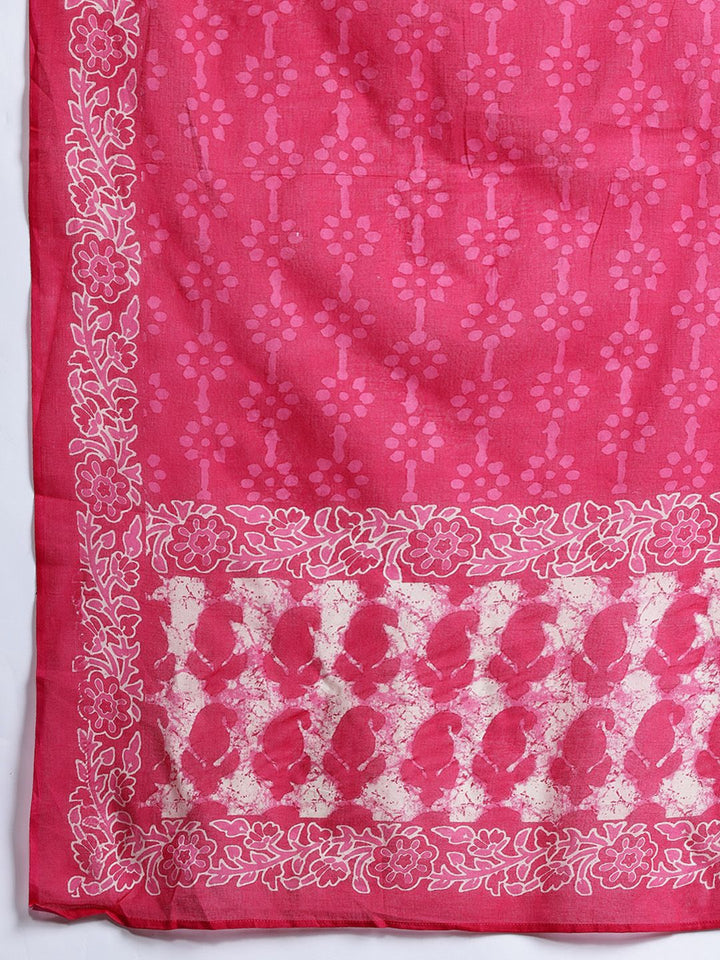 Indo Era Ethnic Motifs Printed Pure Cotton Kurta With Trousers & Dupatta