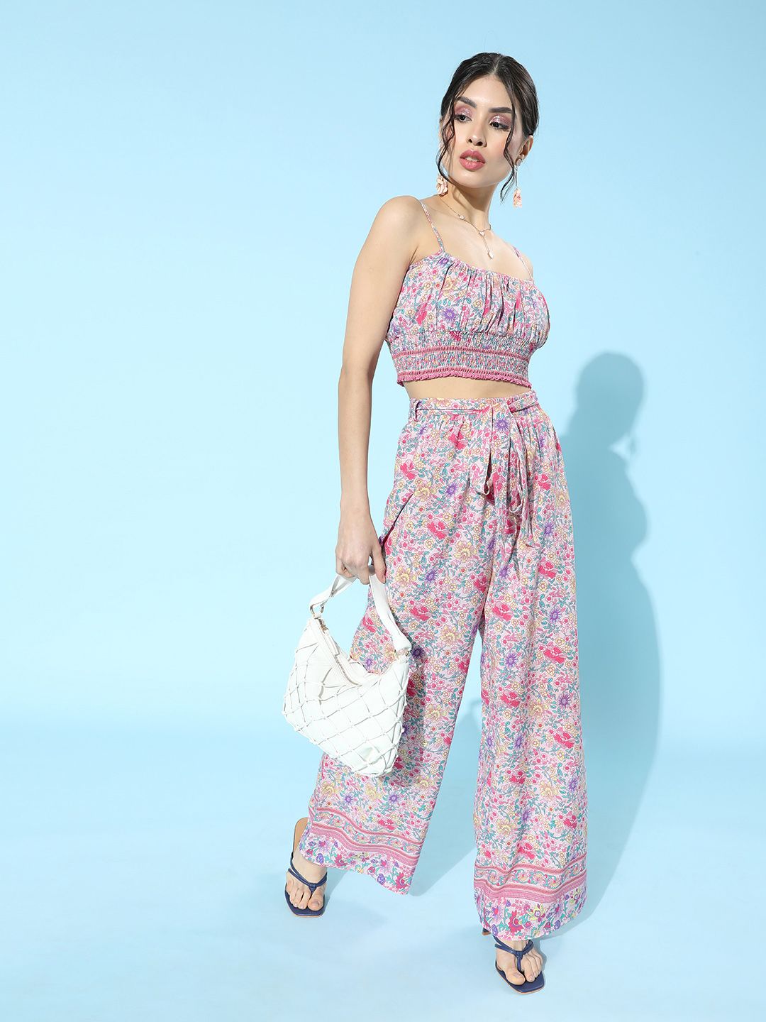 Berrylush Women Pretty Pink Printed Jumpsuit