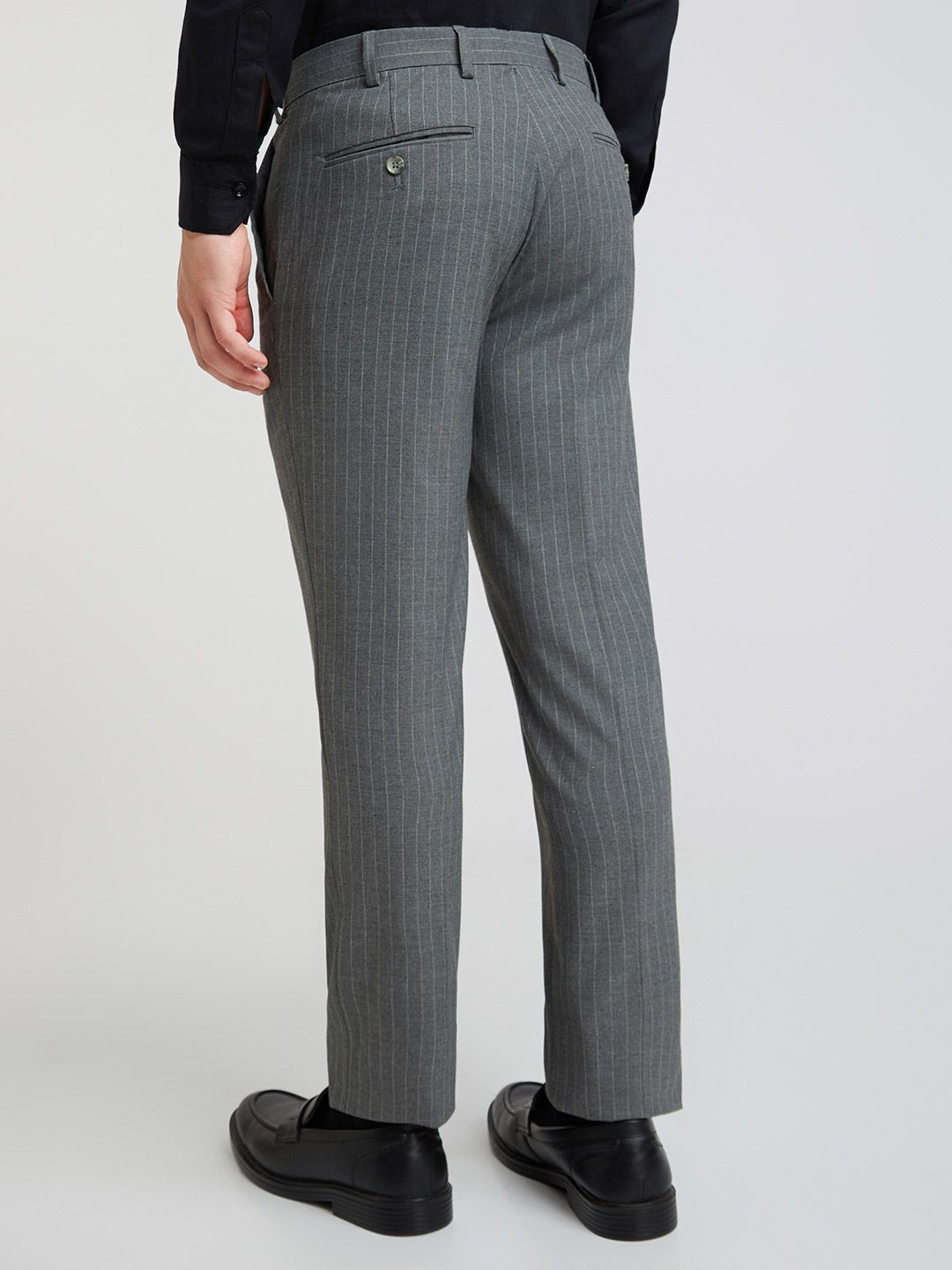 Park Avenue Men Striped Slim Fit Formal Trousers