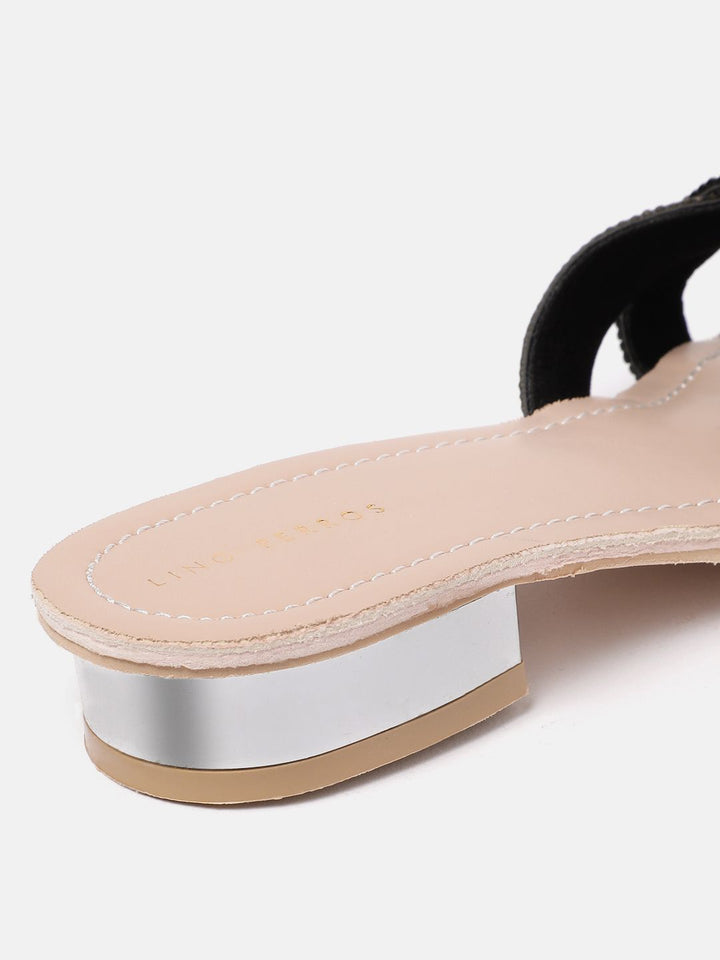 Lino Perros Women Embellished Party Open Toe Flats