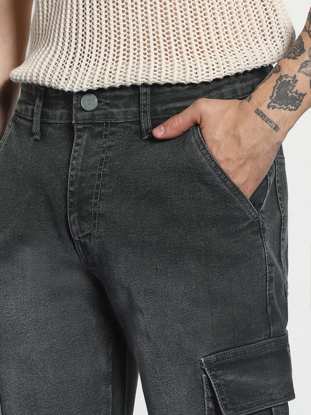 Urbano Fashion Men Heavy Fade Stretchable Jeans