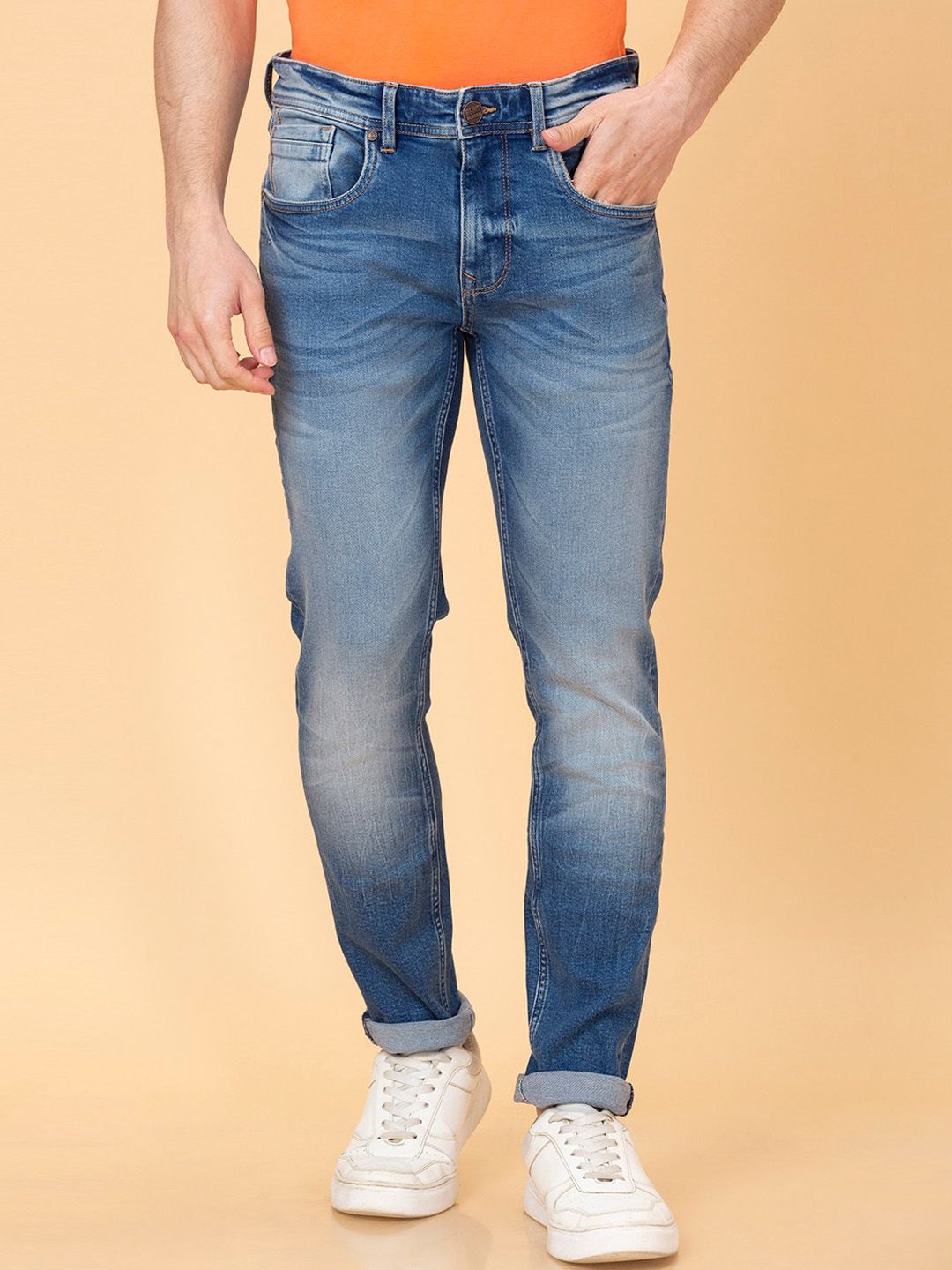 Being Human Men Slim Fit Mid Rise Clean Look Heavy Fade Jeans