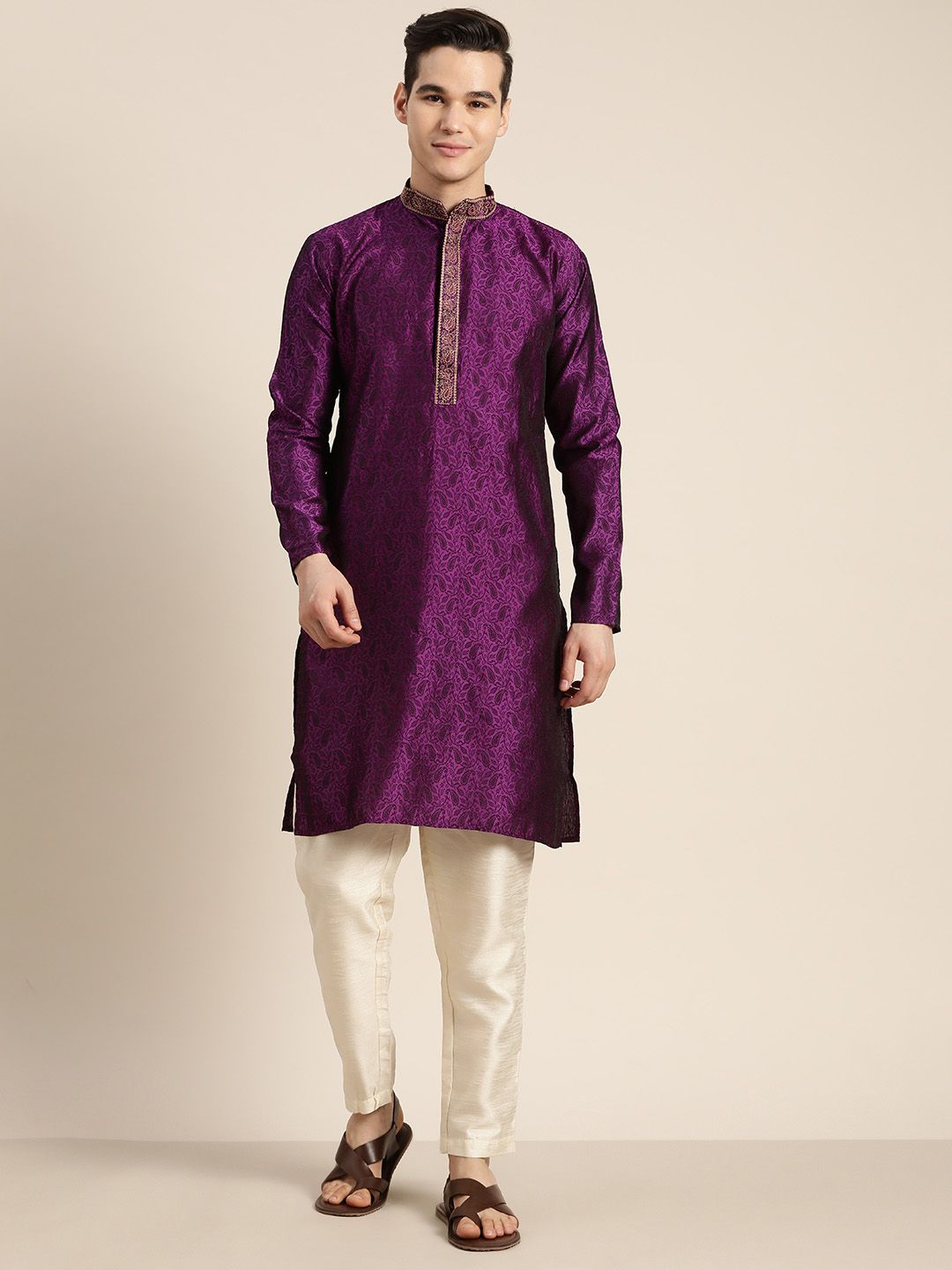 SOJANYA Paisley Silk Cotton Kurta