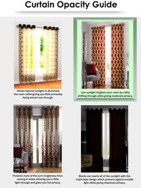 Story@home 2 Pieces Purple & Beige Floral Door Curtains