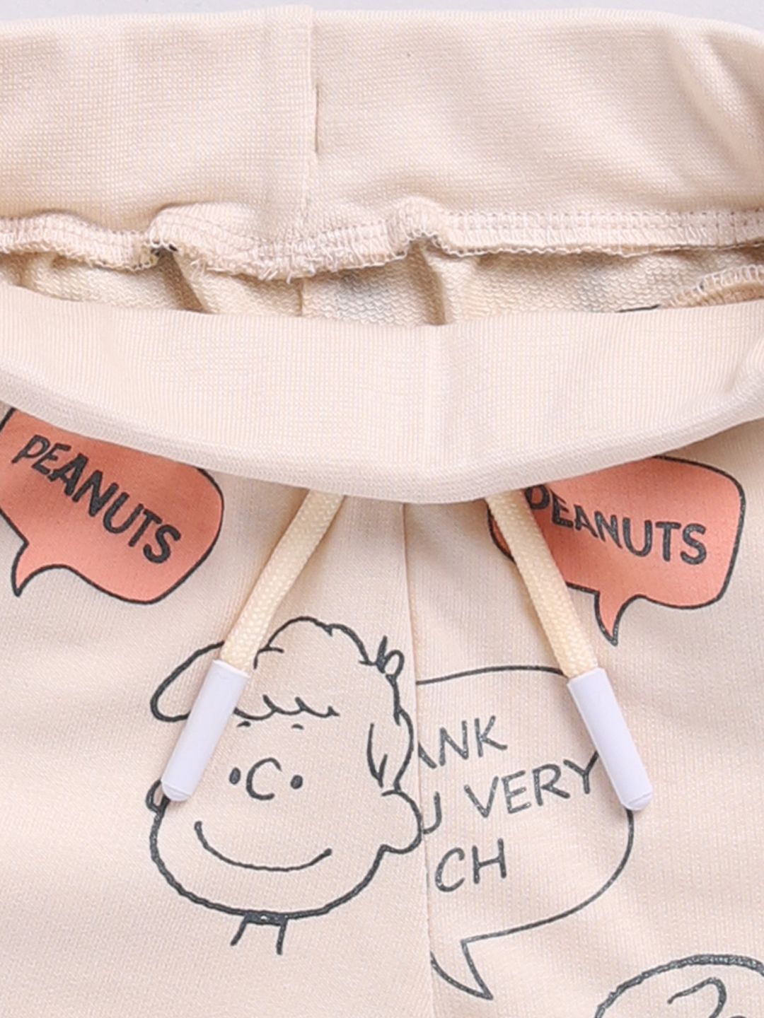 Happy Faces Girls Peanuts Printed Pure Cotton T-shirt with Shorts