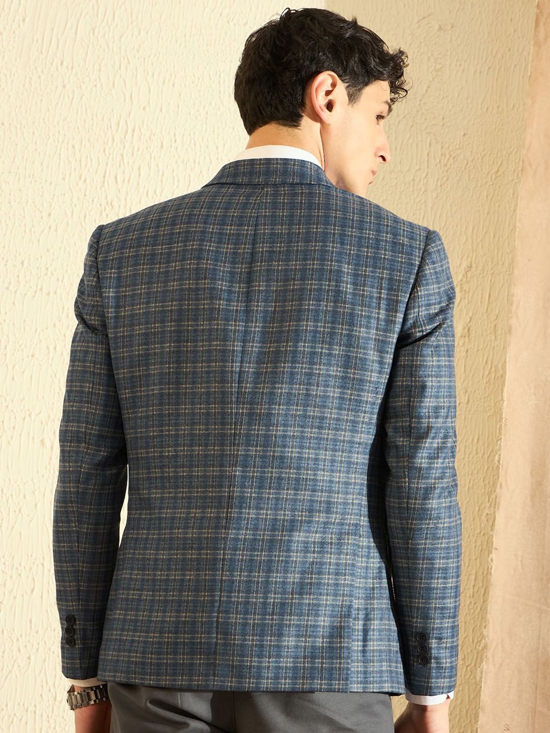 DENNISON Checked Single Breasted Blazer