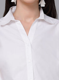 Style Quotient White Spread Collar Smart Cotton Formal Shirt