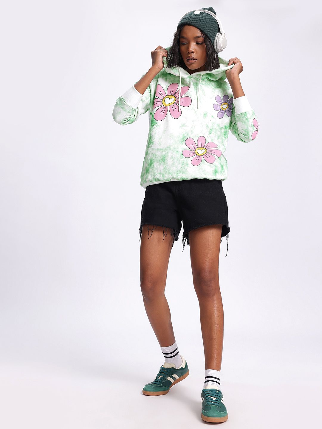 DressBerry Whirlwind Colors Tie-Dye Hooded Sweatshirt