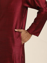 SOJANYA Men Maroon Jacquard Kurta