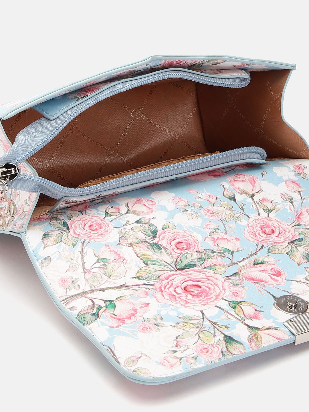Lino Perros Floral Printed Structured Sling Bag