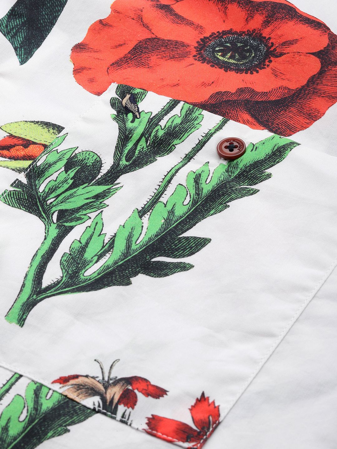 Mr Bowerbird Tailored Fit Floral Printed Pure Cotton Casual Shirt