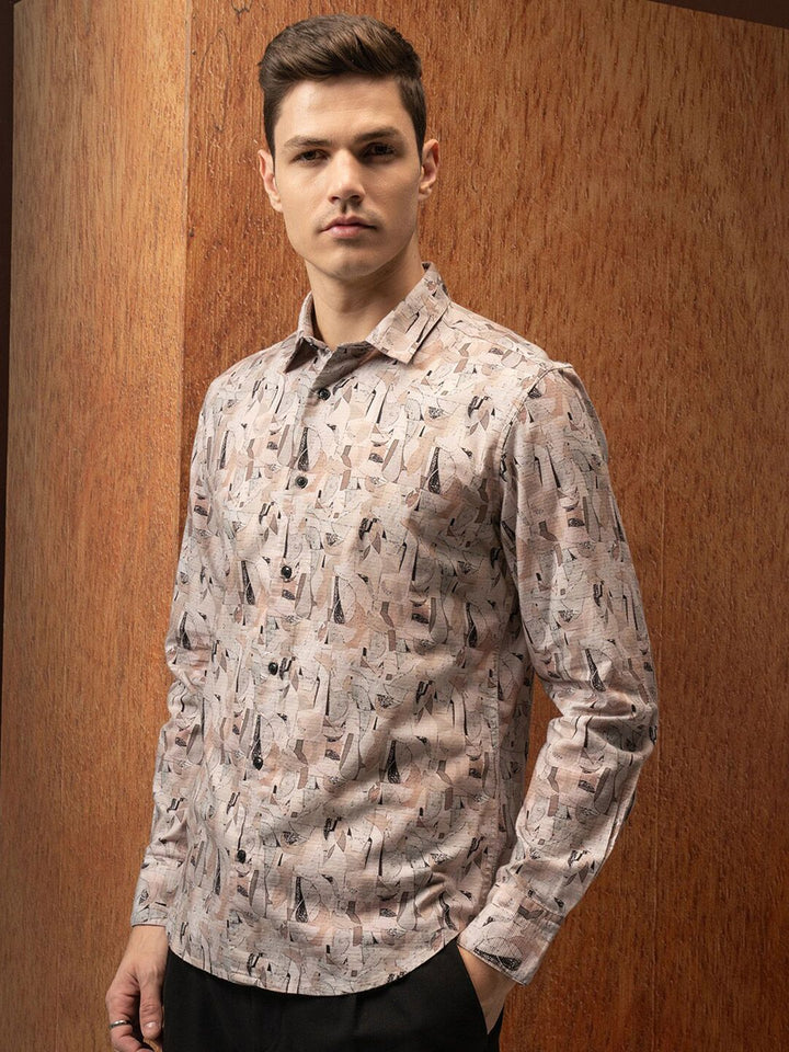 LOCOMOTIVE Slim Fit Printed Opaque Casual Shirt