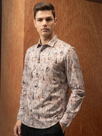 LOCOMOTIVE Slim Fit Printed Opaque Casual Shirt
